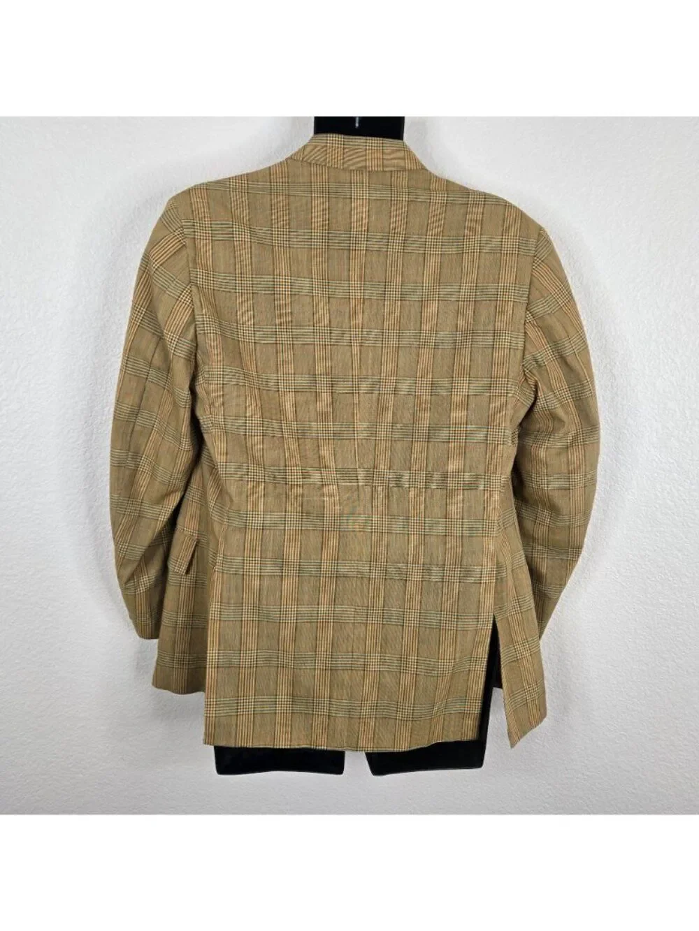 Vintage 70s Towncraft Polyester Blazer Sports Coat Plaid Yellow Mens M